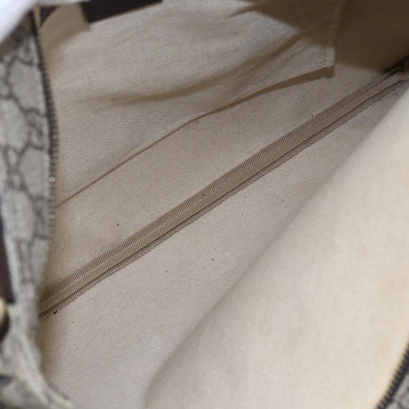 GUCCI GG Supreme Shoulder Bag PVC Beige Gold 201446 Auth 145148