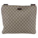 GUCCI GG Supreme Shoulder Bag PVC Beige Gold 201446 Auth 145148-13