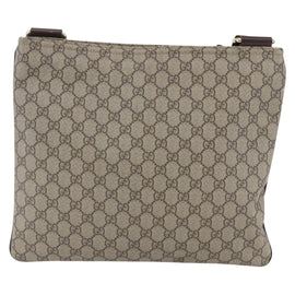 GUCCI GG Supreme Shoulder Bag PVC Beige Gold 201446 Auth 145148 - 0