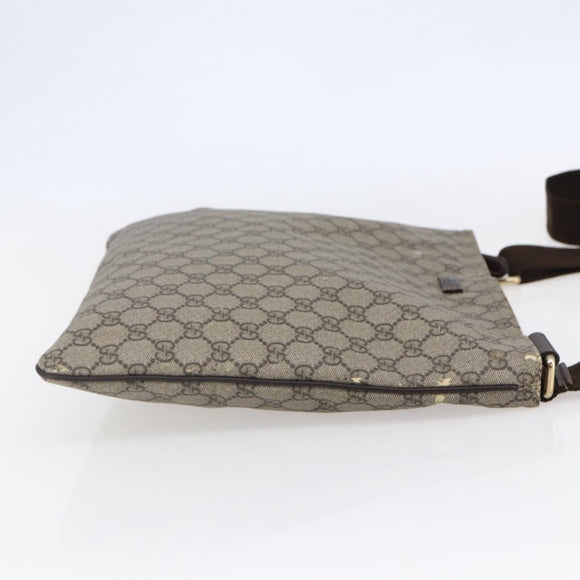 GUCCI GG Supreme Shoulder Bag PVC Beige Gold 201446 Auth 145148