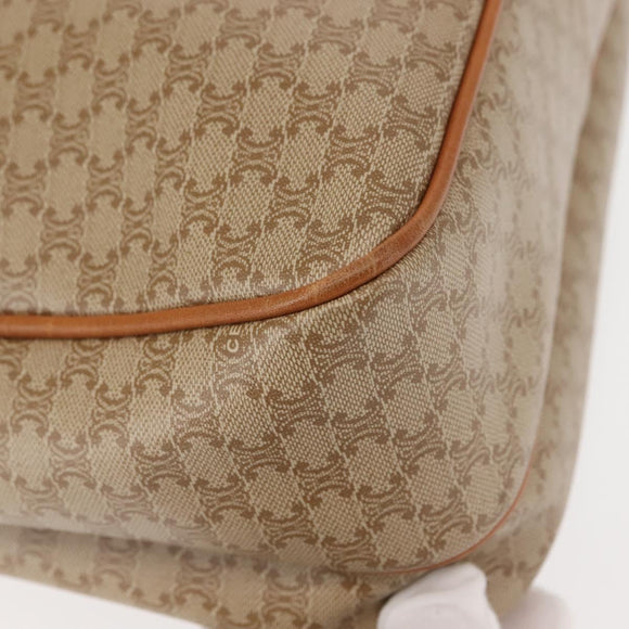 CELINE Macadam Canvas Shoulder Bag PVC Beige Gold Auth 145149