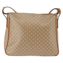 CELINE Macadam Canvas Shoulder Bag PVC Beige Gold Auth 145149-2