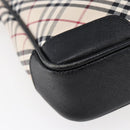 BURBERRY Nova Check Shoulder Bag Canvas Leather Beige Silver Auth 145153-16