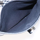 BURBERRY Nova Check Shoulder Bag Canvas Leather Beige Silver Auth 145153-21