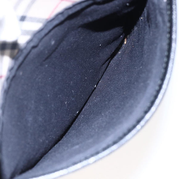 BURBERRY Nova Check Shoulder Bag Canvas Leather Beige Silver Auth 145153