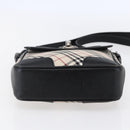 BURBERRY Nova Check Shoulder Bag Canvas Leather Beige Silver Auth 145153-5