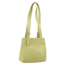 Coach Shoulder Bag Leather LIme Green Gold Auth 145154-1
