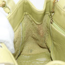 Coach Shoulder Bag Leather LIme Green Gold Auth 145154-18