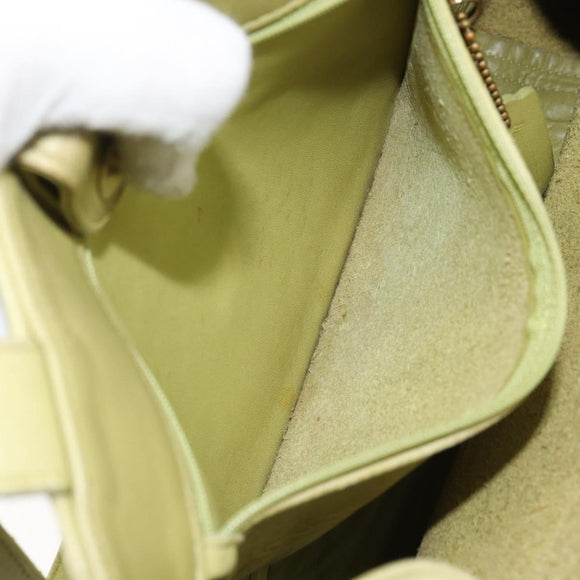 Coach Shoulder Bag Leather LIme Green Gold Auth 145154