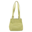 Coach Shoulder Bag Leather LIme Green Gold Auth 145154-3