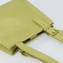 Coach Shoulder Bag Leather LIme Green Gold Auth 145154-6