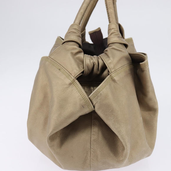 LOEWE Anagram Nappa Aire Hand Bag Leather Gold Auth 145155