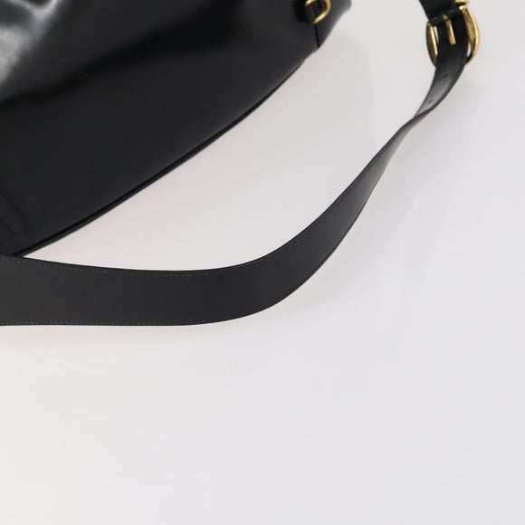 GUCCI Bamboo Body Bag Patent leather Black Gold 003 3444 0027 Auth 145161