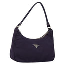 PRADA Hand Bag Nylon Purple Silver Auth 145166-1