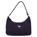 PRADA Hand Bag Nylon Purple Silver Auth 145166-13