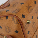 MCM Logogram Vicetos Boston Bag PVC Leather Brown Gold Auth 145190-14