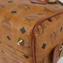 MCM Logogram Vicetos Boston Bag PVC Leather Brown Gold Auth 145190-15