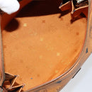 MCM Logogram Vicetos Boston Bag PVC Leather Brown Gold Auth 145190-11