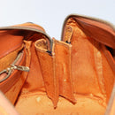 MCM Logogram Vicetos Boston Bag PVC Leather Brown Gold Auth 145190-18