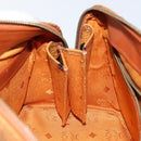 MCM Logogram Vicetos Boston Bag PVC Leather Brown Gold Auth 145190-19