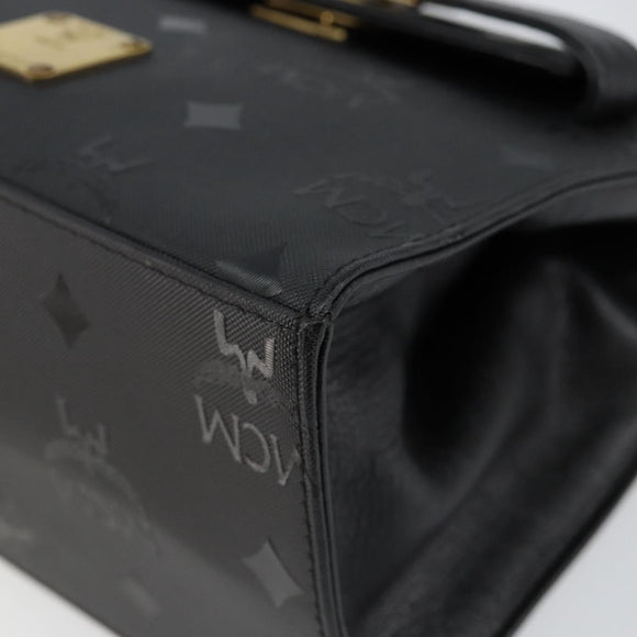 MCM Vicetos Logogram Hand Bag PVC Black Gold Auth 145191
