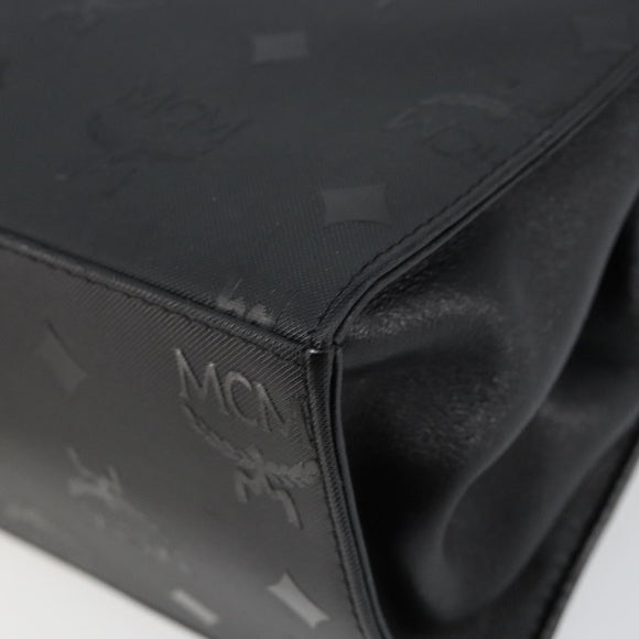 MCM Vicetos Logogram Hand Bag PVC Black Gold Auth 145191