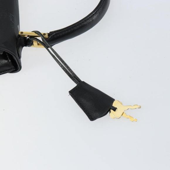 MCM Vicetos Logogram Hand Bag PVC Black Gold Auth 145191