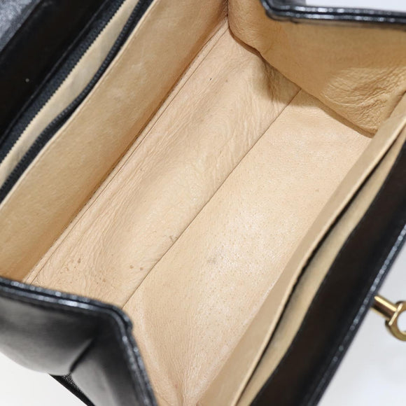 MCM Vicetos Logogram Hand Bag PVC Black Gold Auth 145191