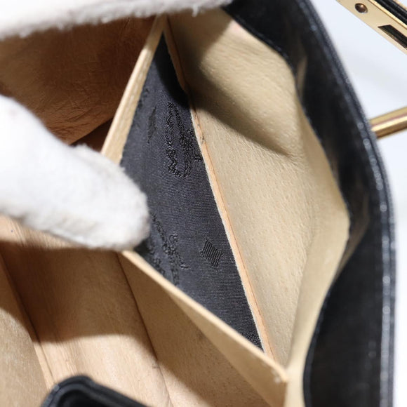 MCM Vicetos Logogram Hand Bag PVC Black Gold Auth 145191