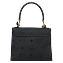 MCM Vicetos Logogram Hand Bag PVC Black Gold Auth 145191-2