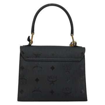 MCM Vicetos Logogram Hand Bag PVC Black Gold Auth 145191 - 0
