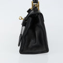 MCM Vicetos Logogram Hand Bag PVC Black Gold Auth 145191-3