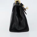 MCM Vicetos Logogram Hand Bag PVC Black Gold Auth 145191-4