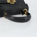 MCM Vicetos Logogram Hand Bag PVC Black Gold Auth 145191-7