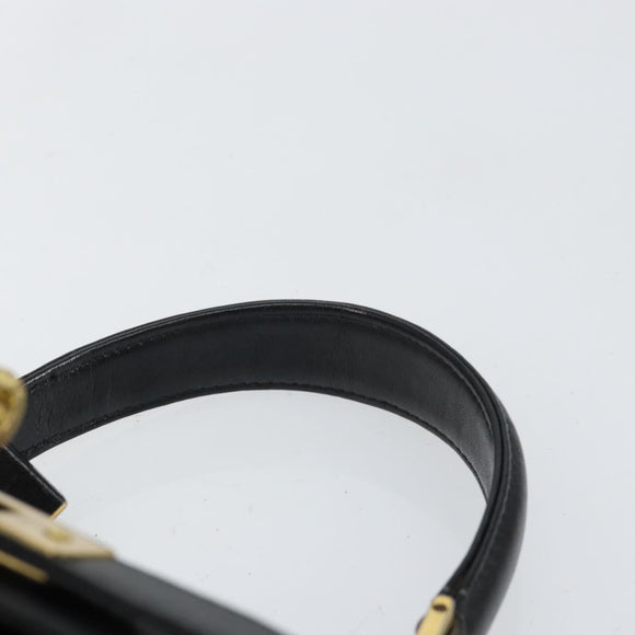 MCM Vicetos Logogram Hand Bag PVC Black Gold Auth 145191