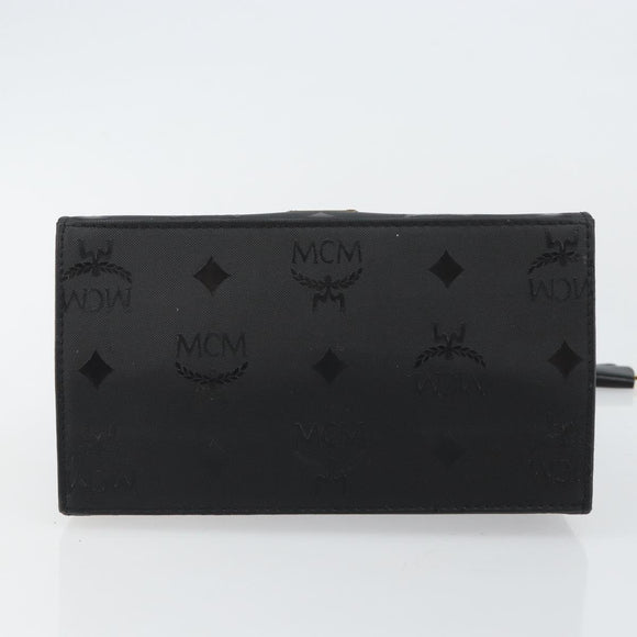 MCM Vicetos Logogram Hand Bag PVC Black Gold Auth 145191