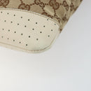 GUCCI GG Canvas Shoulder Bag Beige Silver 145857 Auth 145193-8