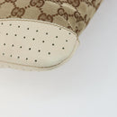 GUCCI GG Canvas Shoulder Bag Beige Silver 145857 Auth 145193-16