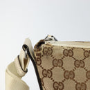 GUCCI GG Canvas Shoulder Bag Beige Silver 145857 Auth 145193-10