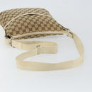 GUCCI GG Canvas Shoulder Bag Beige Silver 145857 Auth 145193-7