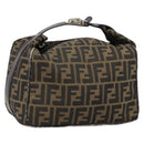 FENDI Zucca Canvas Hand Bag Black Brown Auth 145200-1