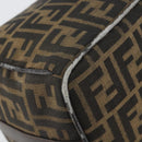 FENDI Zucca Canvas Hand Bag Black Brown Auth 145200-16