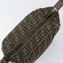 FENDI Zucca Canvas Hand Bag Black Brown Auth 145200-9