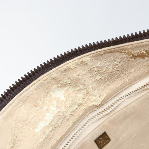 FENDI Zucca Canvas Hand Bag Black Brown Auth 145200