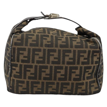 FENDI Zucca Canvas Hand Bag Black Brown Auth 145200 - 0