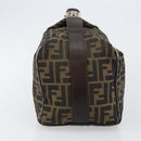 FENDI Zucca Canvas Hand Bag Black Brown Auth 145200-4