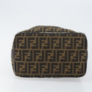 FENDI Zucca Canvas Hand Bag Black Brown Auth 145200-7