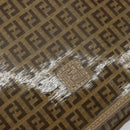 FENDI Zucchino Canvas Shoulder Bag Beige Gold Auth 145202-17