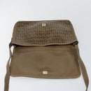 FENDI Zucchino Canvas Shoulder Bag Beige Gold Auth 145202-10
