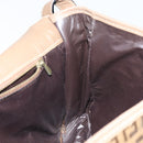 FENDI Zucchino Canvas Shoulder Bag Beige Gold Auth 145202-18